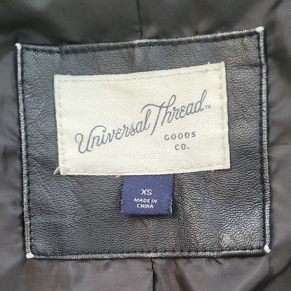 Black Leather Moto Jacket Asymmetrical Zipper Size XS - Picture 5 of 6